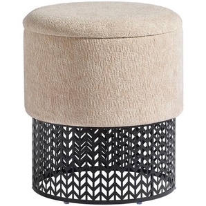 Mid.you Hocker, Beige, Metall, Textil, 40x44x40 cm, Kleinmöbel