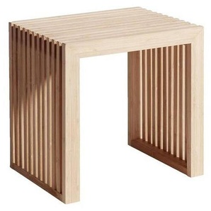Mid.you Hocker, Holz, Bambus, vollmassiv, quadratisch, 45x43x35 cm, Wohnzimmer, Hocker, Sitzhocker