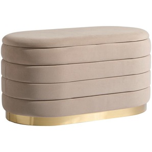 Mid.you Hocker, Metall, Textil, oval, 80x42x42 cm, Stauraum, Wohnzimmer, Hocker, Sitzhocker