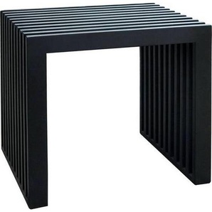 Mid.you Hocker, Schwarz, Holz, Mahagoni, vollmassiv, quadratisch, 45x43x35 cm, Wohnzimmer, Hocker, Sitzhocker