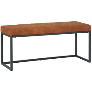 Mid.you Hockerbank, Braun, Beige, Metall, Textil, 100x45x38 cm, Esszimmer, Bänke, Sitzbänke