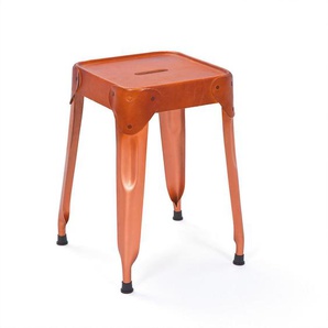 Mid.you Hockerset , Braun, Kupfer , Metall , 4-teilig , quadratisch , 35x45x35 cm , stapelbar , Wohnzimmer, Hocker, Sitzhocker