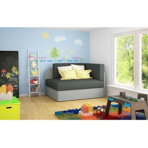 Mid.you Jugend-, Grau, Mintgrün, Textil, 104x60x75 cm, Wohnzimmer, Sofas & Couches, Schlafsofas, Schlafsofas mit Bettkasten