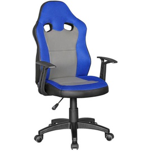 Mid.you Jugenddrehstuhl, Blau, Grau, Textil, Drehkreuz, 60x102x60 cm, Arbeitszimmer, Bürostühle, Jugend- & Kinderdrehstühle