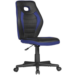 Mid.you Jugenddrehstuhl, Blau, Schwarz, Textil, Sternfuß, 63x91x63 cm, Wippfunktion, Wippmechanik ohne Härtegradeinstellung, Arbeitszimmer, Bürostühle, Jugend- & Kinderdrehstühle