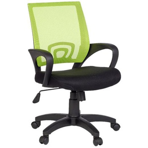 Mid.you Jugenddrehstuhl, Limette, Textil, Sternfuß, 57x97x50 cm, Wippfunktion, Wippmechanik mit Härtegradeinstellung, Sitzfläche 360° drehbar, inklusive Armlehnen, Arbeitszimmer, Bürostühle, Jugend- & Kinderdrehstühle