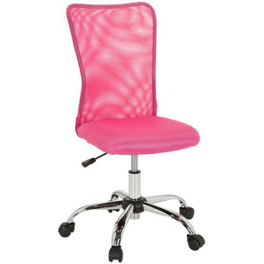 Mid.you Jugenddrehstuhl, Pink, Textil, Drehkreuz, 54x88x54 cm, ergonomische Rückenlehne, Arbeitszimmer, Bürostühle, Jugend- & Kinderschreibtischstühle