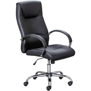 Mid.you Jugenddrehstuhl, Schwarz, Chrom, Textil, Füllung: Schaumstoff, Drehkreuz, 50x46-54x51 cm, Wippmechanik mit Härtegradeinstellung, Sitzfläche 360° drehbar, inklusive Armlehnen, abwischbar, Arbeitszimmer, Bürostühle, Jugend- & Kinderdrehstühle