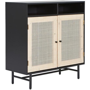 Mid.you Kommode, Holz, Rattan, 90x93x38 cm, Wohnzimmer, Kommoden & Sideboards, Kommoden