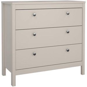 Mid.you Kommode Madrid 172301, Kaschmir, Metall, Douglasie, Fichte, Kiefer, Lärche, Tanne, 3 Schublade(n) Schubladen, 82.3x79.7x38.4 cm, Wohnzimmer, Kommoden & Sideboards, Kommoden