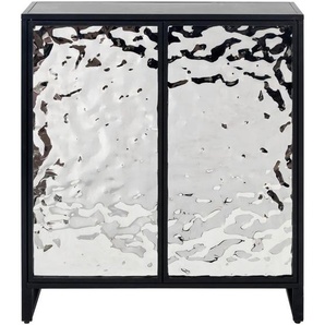 Mid.you Kommode, Schwarz, Silber, Metall, 1 Fächer, 80x88x31 cm, stehend, Schlafzimmer, Schlafzimmer Kommoden