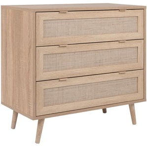 Mid.you Kommode, Sonoma Eiche, Kunststoff, Eiche, 3 Schubladen, 80x80x40 cm, Typenauswahl, Beimöbel erhältlich, Garderobe, Garderoben Kommoden