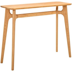 Mid.you Konsolentisch, Natur, Holz, Eiche, massiv, rund, 80x35x100 cm, Wohnzimmer, Wohnzimmertische, Konsolentische