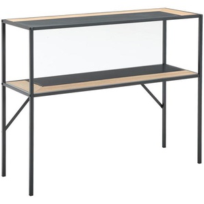 Mid.you Konsolentisch, Natur, Schwarz, Holz, Metall, Holzwerkstoff, Tanne, furniert, Flachrohr, 100x79x35 cm, Wohnzimmer, Wohnzimmertische,