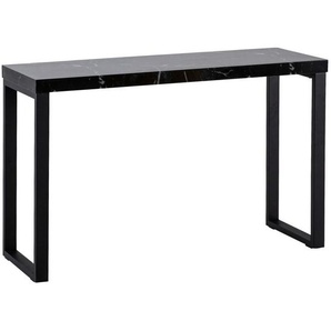 Mid.you Konsolentisch, Schwarz, Holzwerkstoff, Marmoroptik, rechteckig, Kufe, 40x76x120 cm, Wohnzimmer, Wohnzimmertische, Konsolentische
