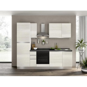 Mid.you Küchenblock , Pinien , Metall , 3 Schubladen , links montierbar , 255 cm , Küchen, Küchenmöbel, Küchenzeilen & Küchenblöcke