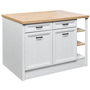 Mid.you Kücheninsel, Pinien, Eiche Artisan, Metall, 2 Schubladen, nur wie online abgebildet bestellbar, 130x91.5x90 cm, Made in EU, Küchen,
