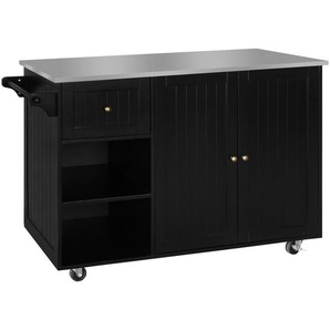 Mid.you Kücheninsel, Schwarz, Edelstahl, Metall, 1 Schublade(n) Schubladen, einzeln stellbar, 116x89x49.5 cm, rollbar, Küchen, Küchenmöbel, Kücheninseln