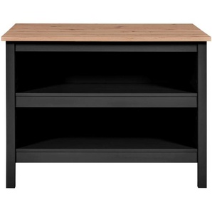 Mid.you Kücheninsel, Schwarz, Holz, Holzwerkstoff, 124x91.5x75 cm, Küchen, Küchenmöbel, Kücheninseln