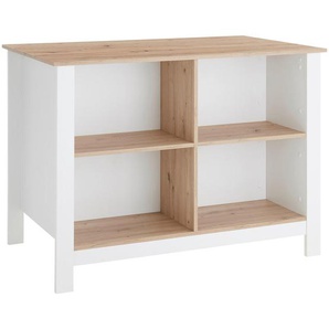Mid.you Kücheninsel, Weiß, Eiche Artisan, Holzwerkstoff, einzeln stellbar, nur wie online abgebildet bestellbar, 124x90x75 cm, Küchen, Küchenmöbel,