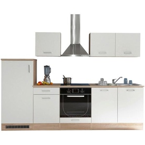 Mid.you Küchenleerblock Andy, Weiß, Sonoma Eiche, Kunststoff, 1 Schubladen, seitenverkehrt montierbar, nur wie online abgebildet bestellbar, 270 cm,