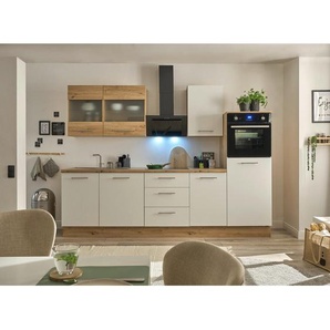 Mid.you Küchenleerblock Capri, Weiß, Eiche Artisan, Metall, 3 Schubladen, seitenverkehrt montierbar, nur wie online abgebildet bestellbar, 280x218x60