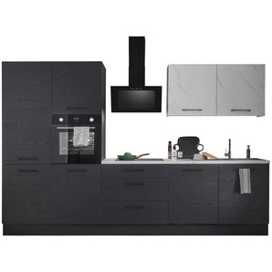 Mid.you Küchenleerblock, Graphit, Metall, Marmoroptik, 3 Schubladen, 320 cm, Made in EU, höhenverstellbare Füße, Küchen, Küchenzeilen & Küchenblöcke,