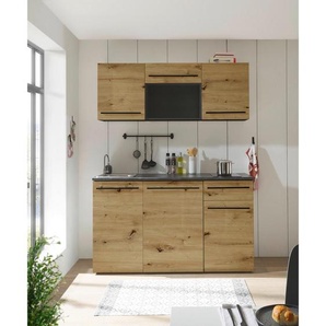 Mid.you Küchenleerblock Jazz Single, Braun, Eiche Artisan, Anthrazit, Kunststoff, 1 Schubladen, nur wie online abgebildet bestellbar, 160 cm, Küchen, Küchenzeilen & Küchenblöcke, Küchenzeilen ohne Geräte