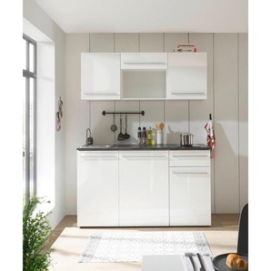 Mid.you Küchenleerblock Jazz Single, Braun, Weiß, Weiß Hochglanz, Kunststoff, 1 Schubladen, nur wie online abgebildet bestellbar, 160 cm, Küchen, Küchenzeilen & Küchenblöcke, Küchenzeilen ohne Geräte