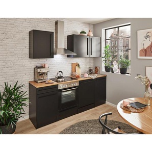 Mid.you Küchenleerblock, Schwarz, Kunststoff, 1 Schubladen, einmalig seitenverkehrt montierbar, nur wie online abgebildet bestellbar, 220 cm, Küchen,