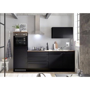 Mid.you Küchenleerblock , Schwarz , Kunststoff , 3 Schubladen , 260 cm , Küchen, Küchenzeilen ohne Geräte