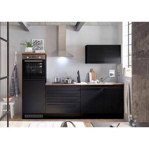 Mid.you Küchenleerblock, Schwarz, Kunststoff, 3 Schubladen, nur wie online abgebildet bestellbar, 260 cm, Küchen, Küchenzeilen & Küchenblöcke,