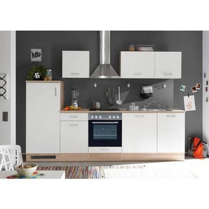 Mid.you Küchenleerblock, Weiß, Sonoma Eiche, Kunststoff, 1 Schubladen, seitenverkehrt montierbar, nur wie online abgebildet bestellbar, 280 cm,