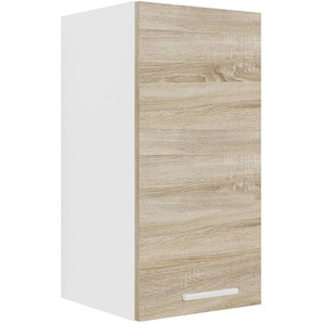 Mid.you Küchenoberschrank, Weiß, Sonoma Eiche, Holzwerkstoff, 1 Fächer, 30x60x31 cm, hängend, Küchen, Küchenmöbel, Küchenschränke, Küchenoberschränke