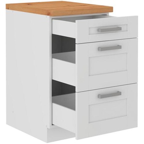 Mid.you Küchenunterschrank, Weiß, Metall, 3 Schubladen, 50x86x60 cm, Küchen, Küchenmöbel, Küchenschränke, Küchenunterschränke