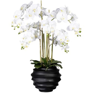 Mid.you Kunstpflanze, Weiß, Kunststoff, 95 cm, inkl. Topf, Real-Touch-Oberfläche, Dekoration, Blumen & Zubehör, Kunstpflanzen