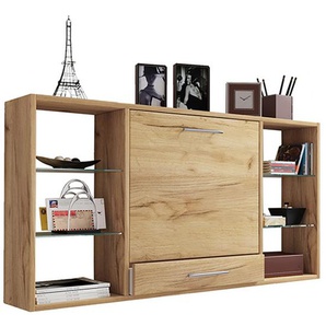 Mid.you Laptoptisch , Eiche, Honig , 1 Schubladen , 20x60 cm , klappbar, Wandmontage, Regal , Arbeitszimmer, Schreibtische, PC- & Computertische