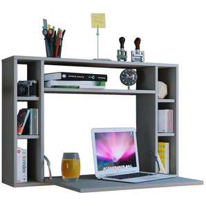 Mid.you Laptoptisch, Grau, rechteckig, 20x60 cm, klappbar, Regal, Wandmontage, Arbeitszimmer, Schreibtische, PC- & Computertische