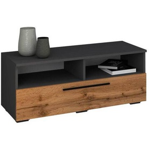 Mid.you Lowboard, Anthrazit, Honigeiche, Metall, 95x39x40 cm, stehend, Wohnzimmer, Wohnwände, Lowboards