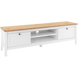 Mid.you Lowboard, Eiche, Metall, 1 Fächer, 2 Schubladen, 160x45 cm, Wohnzimmer, Wohnwände, Lowboards