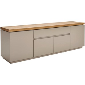 Mid.you Lowboard, Grau, Eiche, Holzwerkstoff, furniert, 2 Fächer, 1 Schubladen, 173x56x40 cm, Wohnzimmer, Wohnwände, Lowboards