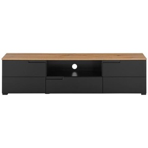 Mid.you Lowboard Swim, Schwarz, Eiche, Holzwerkstoff, 1 Schubladen, 165x42x40 cm, Beimöbel erhältlich, stehend, Wohnzimmer, Wohnwände, Lowboards, Lowboards stehend