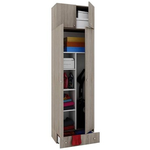 Mid.you Mehrzweckschrank, Sonoma Eiche, Kunststoff, Holzoptik, 4 Fächer, 1 Schubladen, 70x238x39 cm, erweiterbar, stehend, stabil, Schlafzimmer, Kleiderschränke, Mehrzweckschränke