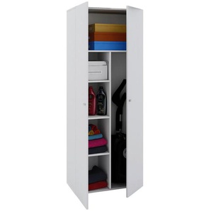 Mid.you Mehrzweckschrank, Weiß, Holzwerkstoff, 4 Fächer, 70x178x40 cm, Waschküche, Mehrzweckschränke