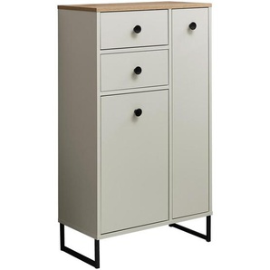 Mid.you Midischrank, Eiche, Kaschmir, Kunststoff, 3 Fächer, 2 Schubladen, 60x106x32 cm, stehend, Badezimmer, Badezimmerschränke, Midischränke