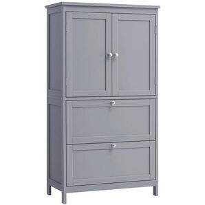 Mid.you Midischrank, Grau, Metall, 1 Fächer, 2 Schubladen, 60x110x30 cm, stehend, Badezimmer, Badezimmerschränke, Midischränke