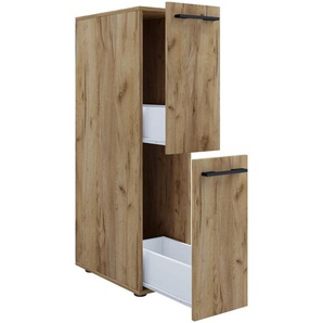 Mid.you Midischrank, Honigeiche, Metall, 2 Schubladen, 25x110x50 cm, stehend, Badezimmer, Badezimmerschränke, Midischränke