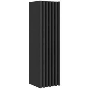 Mid.you Midischrank , Schwarz , Holzwerkstoff , 3 Fächer , 35x125x36 cm , hängend , Badezimmer, Badezimmerspiegel, Badspiegel