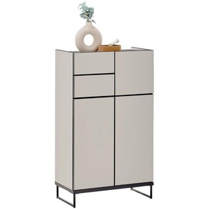 Mid.you Midischrank, Schwarz, Kaschmir, Holzwerkstoff, 2 Fächer, 2 Schubladen, 60x102x31 cm, stehend, Badezimmer, Badezimmerschränke, Midischränke