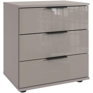Mid.you Nachtschrank, Schwarz, Greige, Metall, 3 Schubladen, 52x58x38 cm, BQ - Bündnis für Qualität, Made in Germany, DIN EN ISO 9001, Schlafzimmer,